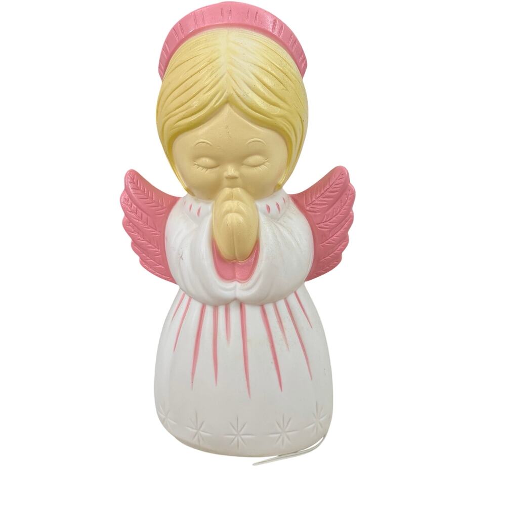 Grand Venture Vintage Angel Blow Mold Pink Easter Angel Christmas 18"